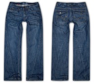 DENIM CO * modne JEANSY marszczone 30/30 niższemu