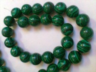 H5- MALACHIT - kula - 10mm - sznur - (18 sztuk)