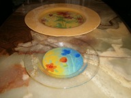 DIBBERN GERMANY MALOWANE SZKLANE TALERZE 2 SZT