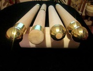 Poręcz drewniana omega okrągła Pochwyt złoto chrom