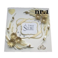 kartka ręcznie robiona ślub quilling wyprzedaż