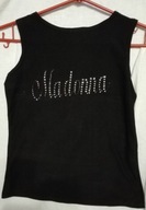 Koszulka top czarny bez rękawów Madonna S M