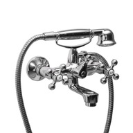 Bateria wannowo-prysznicowa dwuuchwytowa ścienna Sea-Horse RETRO srebrny