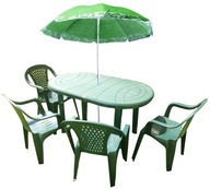 Stół i krzesła OŁER tworzywo sztuczne zielony