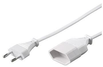 Kabel przedłużacz z wtyczką Euro biały 5m