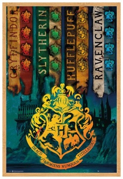 Harry Potter Flagi Domów - plakat 61x91,5 cm