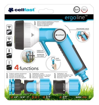 Набор пистолетов CELLFAST ERGO с 4 функциями. 3/4 53-545