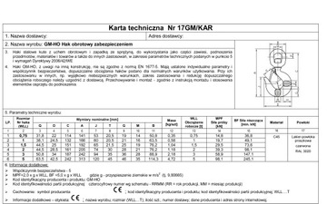 Поворотный крюк 750 кг - сертифицирован - 3,75T 3750 кг