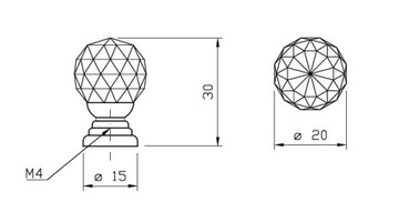 МЕБЕЛЬНАЯ РУЧКА КРИСТАЛЛ-РУЧКА GKS003-20мм