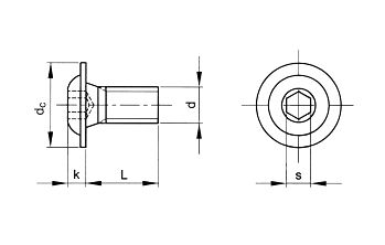 ШВП с шайбой черный M5x10 Allen 10 шт.