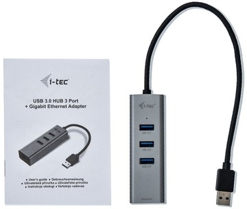 Гигабитная 3-портовая сетевая карта HUB USB3.0 METAL LAN