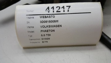 WEBASTO VW PHAETON 5.0 TDI ПОДОГРЕВ 3D0815005M