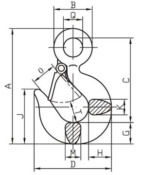 Крюк с проушиной и защитой - сертифицирован на 5000 кг.