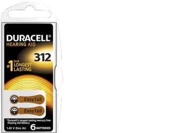 60 батареек для слуховых аппаратов DURACELL 312 PR41