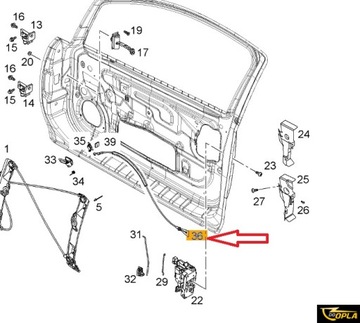 Трос открытия двери Opel Corsa D 3 двери OE 13186767