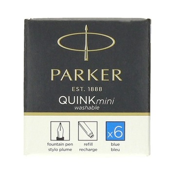 PARKER QUINK niebieskie mini naboje do pióra 5 szt