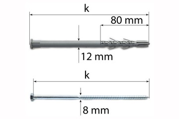 Пробки расширения 12х300, длинное расширение, 50 комплектов.