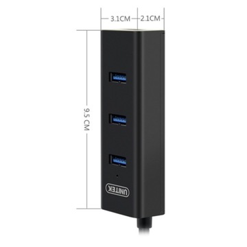 Active HUB 4-портовый USB 3.0 5Гбит/с UNITEK черный