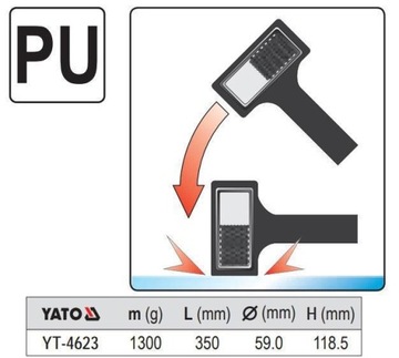 Безоткатный молот 1310г YATO YT-4623