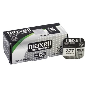 Мощный серебристый аккумулятор MAXELL SR 626 377 SG4 x10