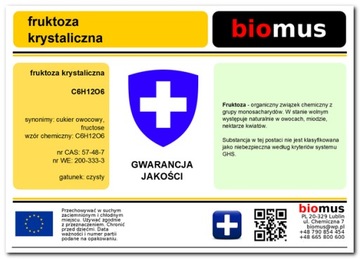 Biomus Fruktoza krystaliczna cukier owocowy 1kg