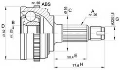 НАРУЖНЫЙ ШРУС HONDA CIVIC EJ EK 1995-2001 3.4 двери