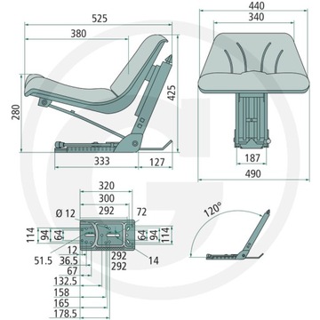 СИДЕНЬЕ SEAT URSUS C 330 C 360 MF 255 235