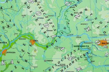 ПОЛЬША ФИЗИКО-ГЕОГРАФИЧЕСКАЯ НАСТЕННАЯ КАРТА XXL МАСШТАБ 1:500 000 ТРУБ ПВХ