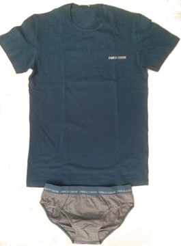 Włoski Zestaw T- shirt + Slipy morski XL