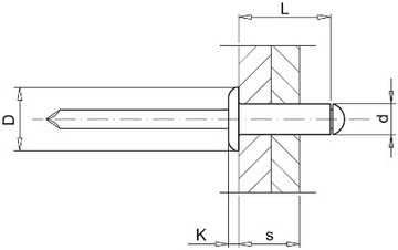 Заклепки потайная заклепка окрашенная в черный цвет Al/St 4.8x16 10s