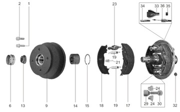 AL-KO LINKA HAMULCOWA CIĘGNO BOWDENA 1130/1340mm DO BĘBNA AL-KO OŚ OSI