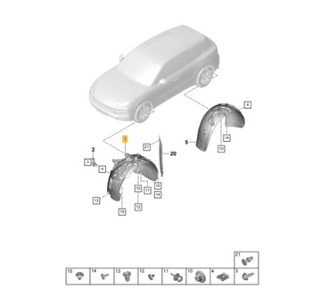 фото thumb №10, Підкрилок правий перед porsche cayenne 9y0 e3 iii 18r- тканинний передні