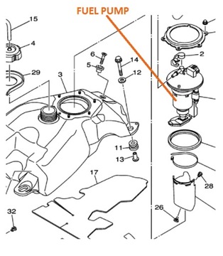 2007-18 YAMAHA YFM 700 RAPTOR БЕНЗИНОВЫЙ ТОПЛИВНЫЙ НАСОС
