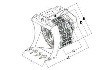 ПРОСЕИВАЮЩИЙ КОВШ HYDRARAM HSB-300 3-5 т 300 кг