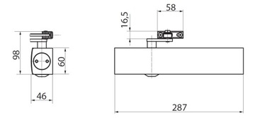 GEZE TS 4000 Дверной доводчик с кронштейном, серебристый