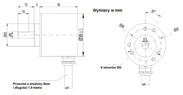 ИНКРЕМЕНТНЫЙ ЭНКОДЕР 1000 имп/об ДАТЧИК 5-24В