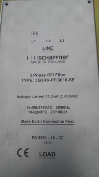 ФИЛЬТР ШАФФНЕРА 3G3Rv-PFI30180-SE