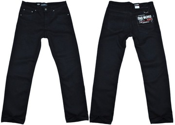 Spodnie męskie jeans Big More 610 czarne L32 pas 88 cm 34/32