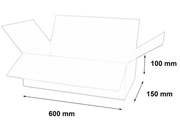 КОРОБКА КАРТОННАЯ С ЗАСЛОНКОЙ 600x150x100 мм 3W 10шт.