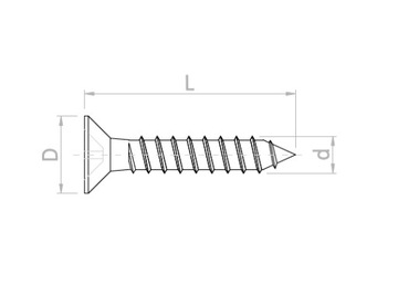 100 закаленных конических шурупов 3,5 x 60