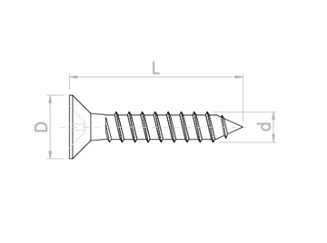 100x4,0x16 закаленные конические шурупы для дерева
