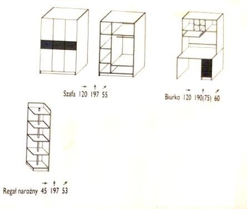 Молодёжная мебель RAJ SET 3a / Глянцевый, 7 цветов