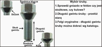 КОЛЕСНЫЙ БОЛТ M14x1,5x50 мм ШАРИКОВЫЕ ВИНТЫ ДЛЯ ДИСКОВ КЛАССА 17