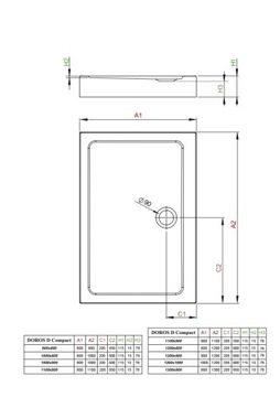 DOROS D Compact душевой поддон 110x80 Radaway