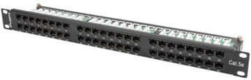 PATCH PANEL 48 PORT 1U KAT.5E UTP CZARNY LANBERG