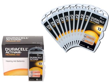 60 батареек для слуховых аппаратов DURACELL 13 PR48