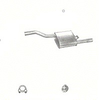 фото thumb №1, Глушитель конечный ford focus poj.2,0 98-04r.combi+ подвес