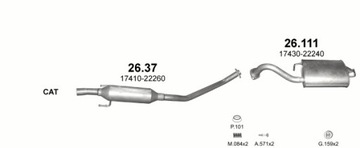 Средний глушитель Toyota Corolla Verso двиг. 1.6 01-04