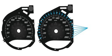 Циферблаты одометра Mercedes W205 с рисунком MPH, как у AMG