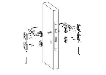 Klamka 1505 rozeta okrągła chrom Convex